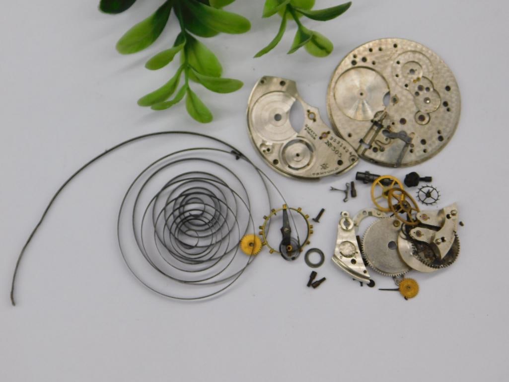 Vintage Pocket Watch Movement Parts Including Balance Wheel Watchmaking Watchmaker Tools (1 of 3)