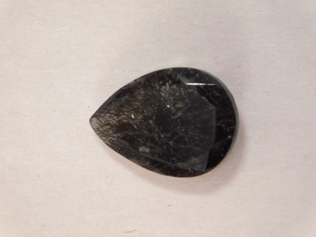 TOURMALATED QUARTZ ROCK STONE LAPIDARY SPECIMEN (1 of 3)