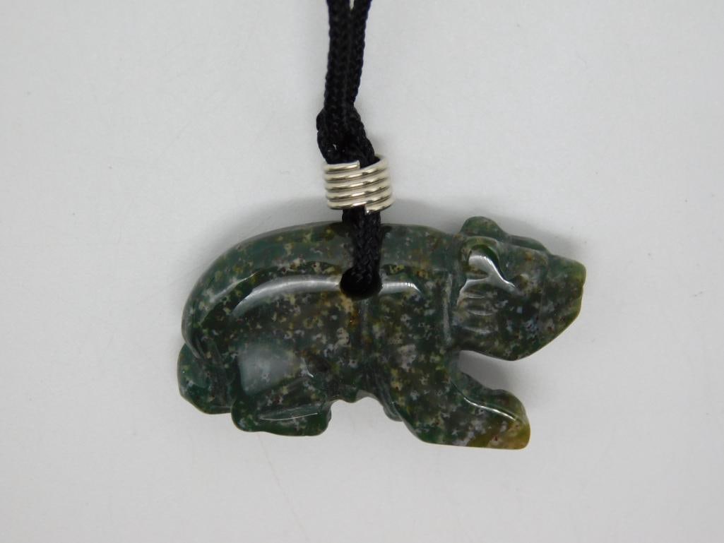 OCEAN JASPER BEAR PENDANT ROCK STONE LAPIDARY SPECIMEN: OCEAN JASPER BEAR PENDANT ROCK STONE LAPIDARY SPECIMEN