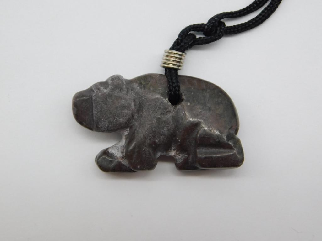 STONE BEAR PENDANT ROCK STONE LAPIDARY SPECIMEN (1 of 3)