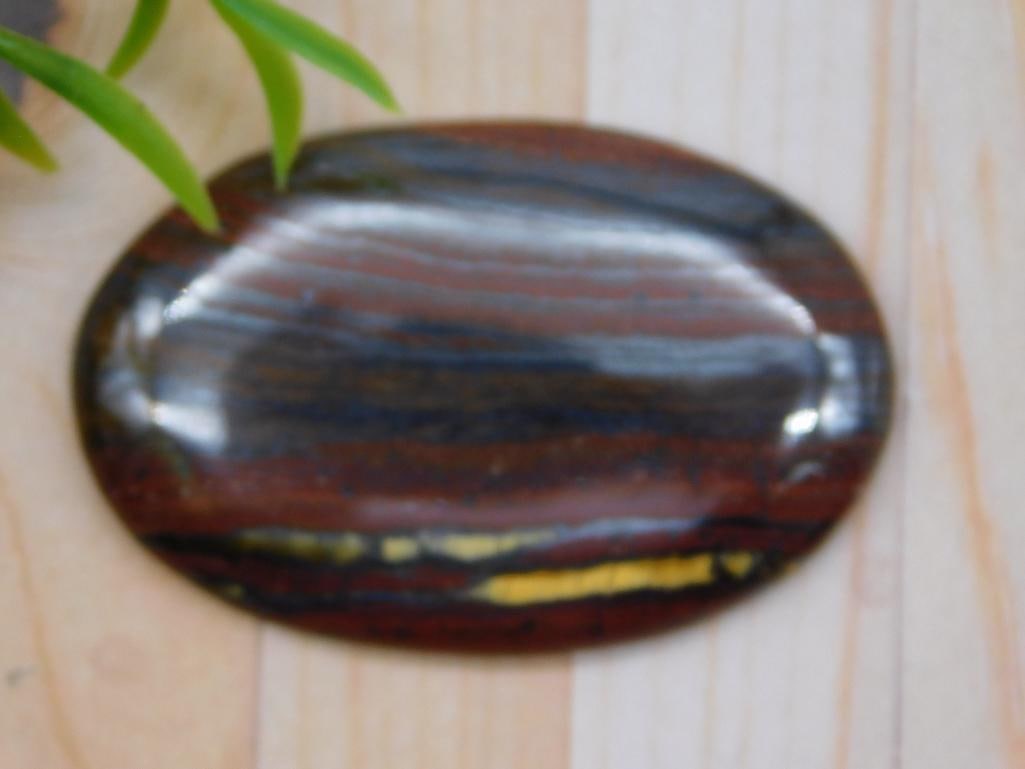 TIGER IRON CABOCHON ROCK STONE LAPIDARY SPECIMEN (1 of 2)