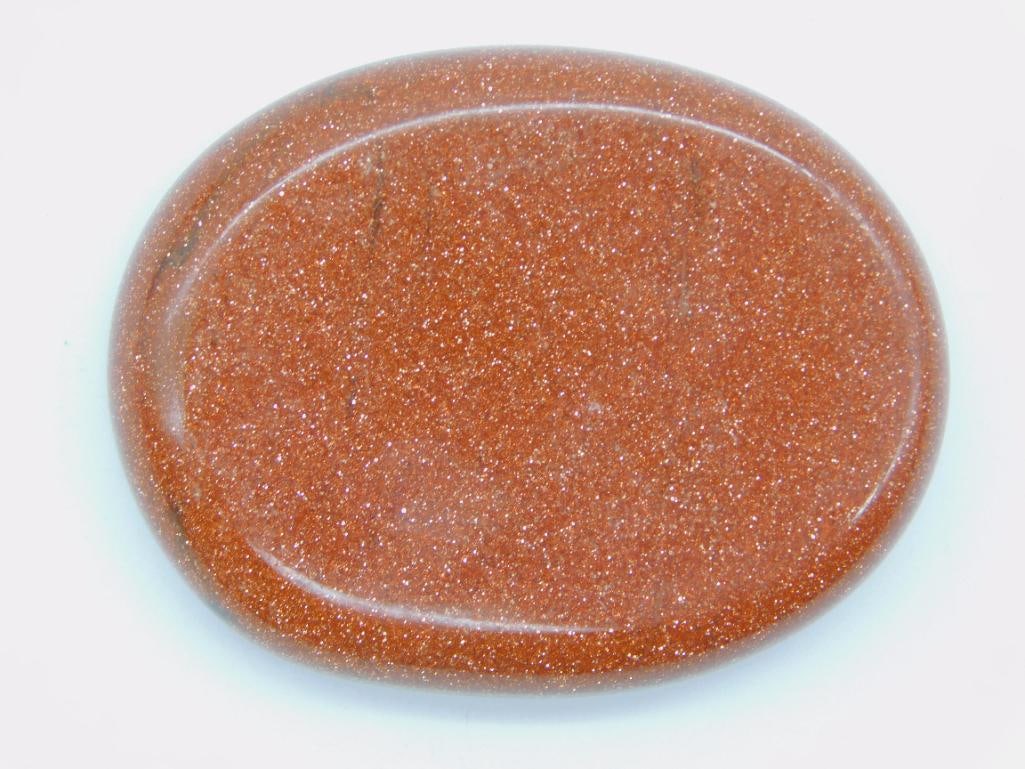 GOLDSTONE PALMSTONE ROCK STONE LAPIDARY SPECIMEN (1 of 2)