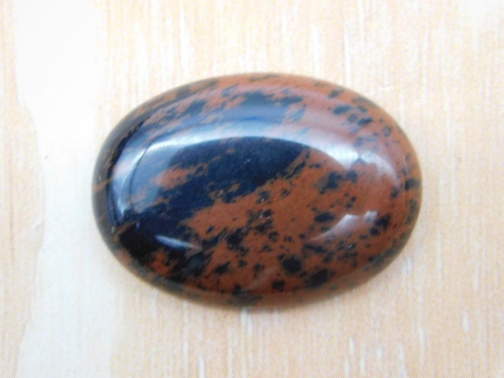 MAHOGANY OBSIDIAN CABOCHON ROCK STONE LAPIDARY SPECIMEN: MAHOGANY OBSIDIAN CABOCHON ROCK STONE LAPIDARY SPECIMEN