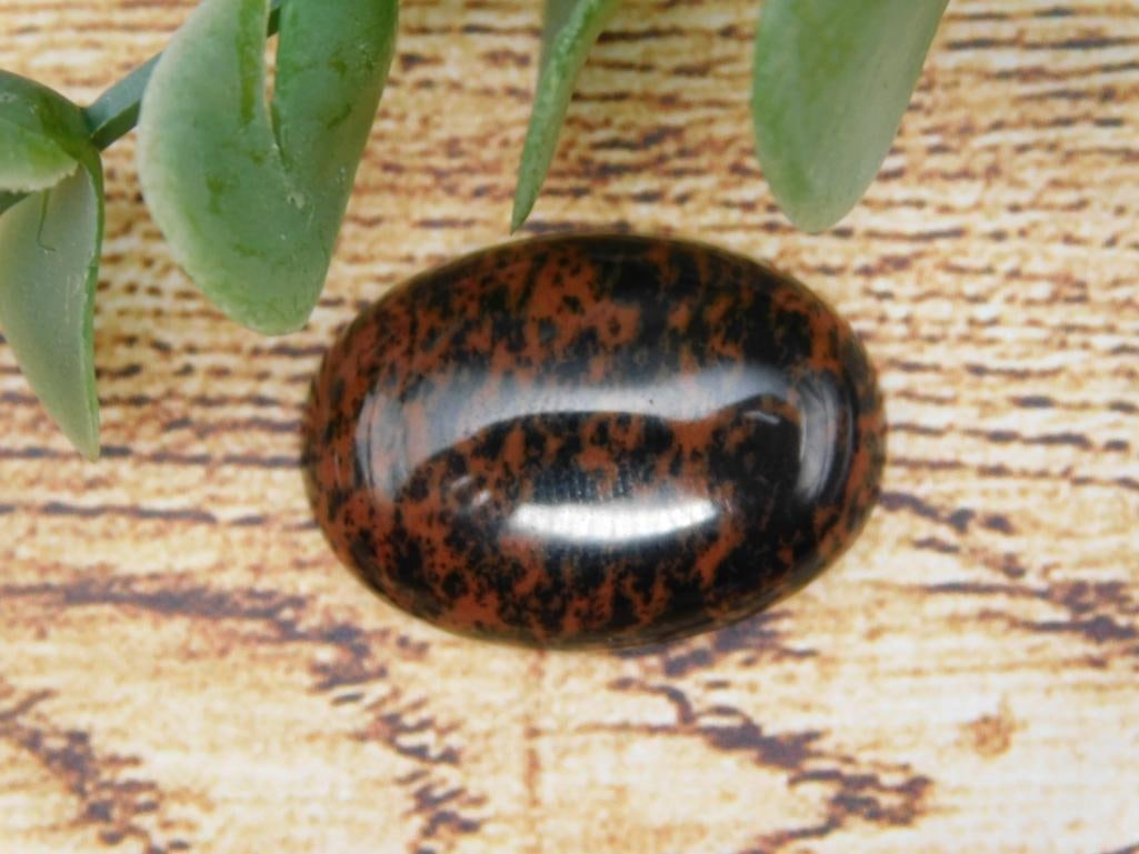 MAHOGANY OBSIDIAN CABOCHON ROCK STONE LAPIDARY SPECIMEN (1 of 2)