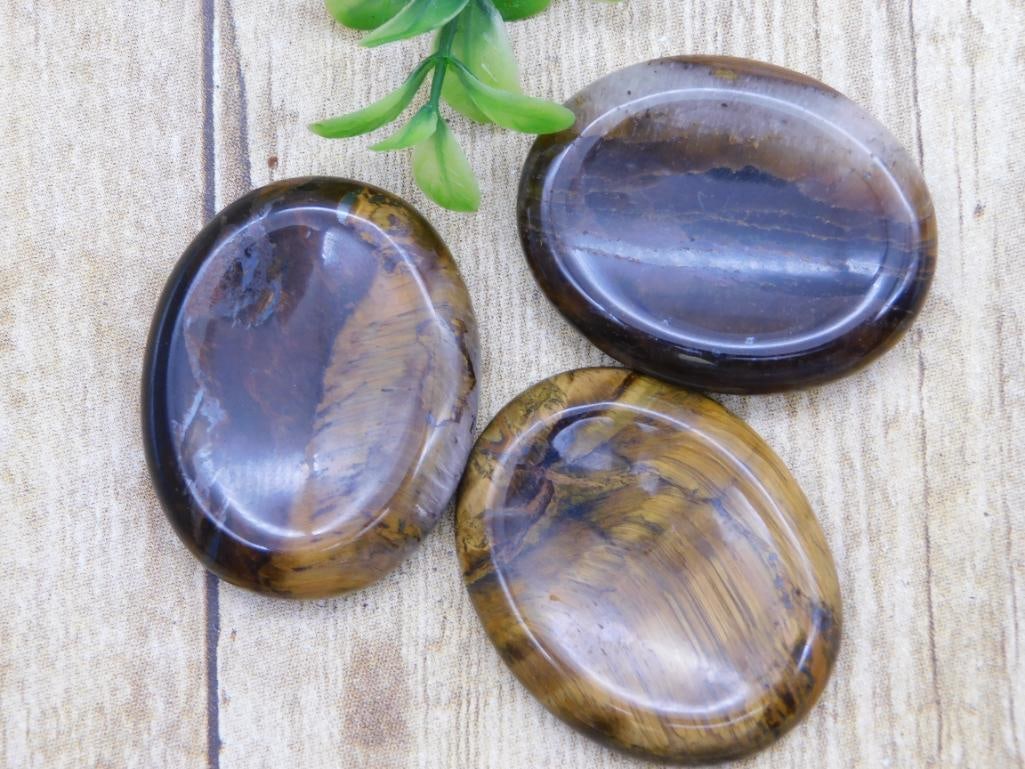 TIGER EYE WORRY STONES ROCK STONE LAPIDARY SPECIMEN: TIGER EYE WORRY STONES ROCK STONE LAPIDARY SPECIMEN