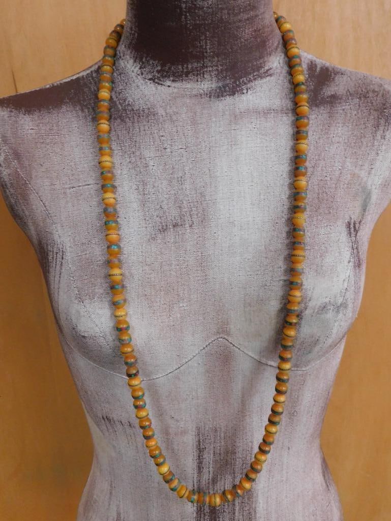 AFRICAN TRADE BEAD NECKLACE ROCK STONE LAPIDARY SPECIMEN: AFRICAN TRADE BEAD NECKLACE ROCK STONE LAPIDARY SPECIMEN