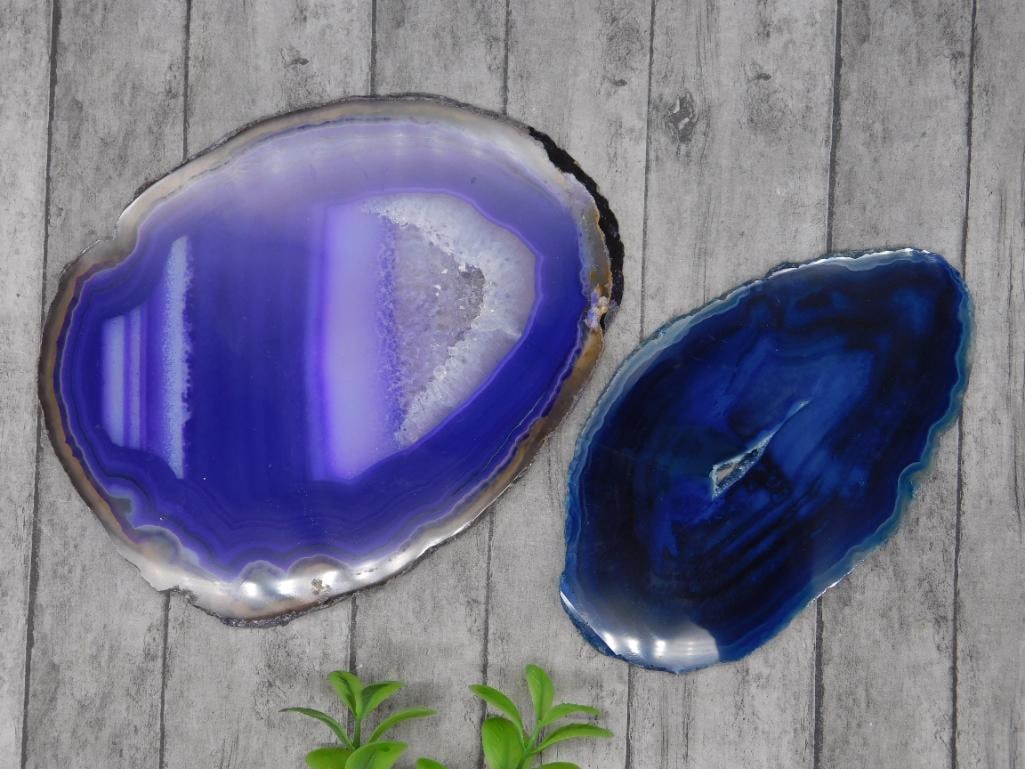 AGATE SLICES ROCK STONE LAPIDARY SPECIMEN (1 of 2)