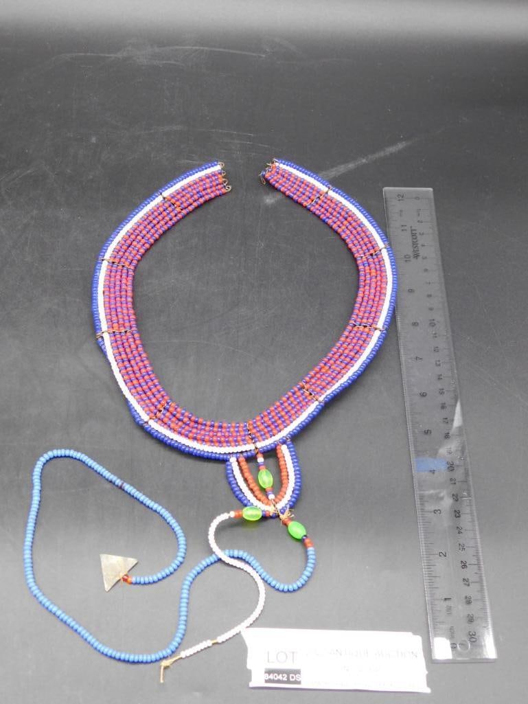 BEADED NECKLACE VINTAGE ANTIQUE - 2