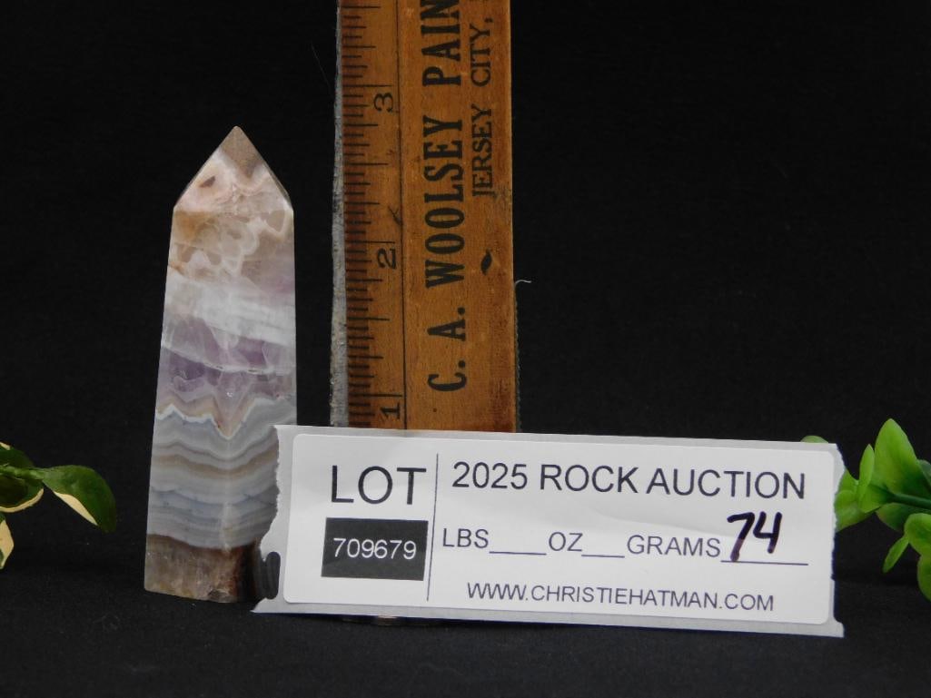 Banded Agate Tower Point Rock Stone Lapidary Specimen: Banded Agate Tower Point Rock Stone Lapidary Specimen