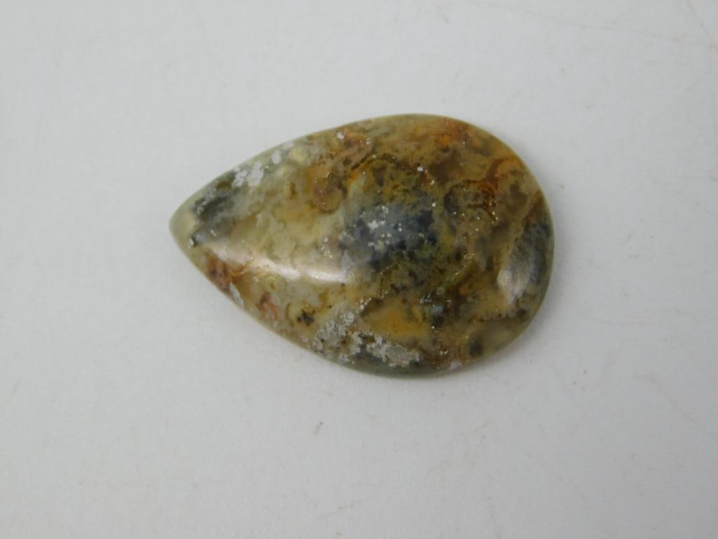 PLUME AGATE CABOCHON ROCK STONE LAPIDARY SPECIMEN (1 of 2)