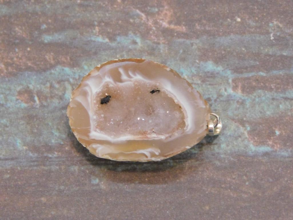 GEODE PENDANT ROCK STONE LAPIDARY SPECIMEN (1 of 2)