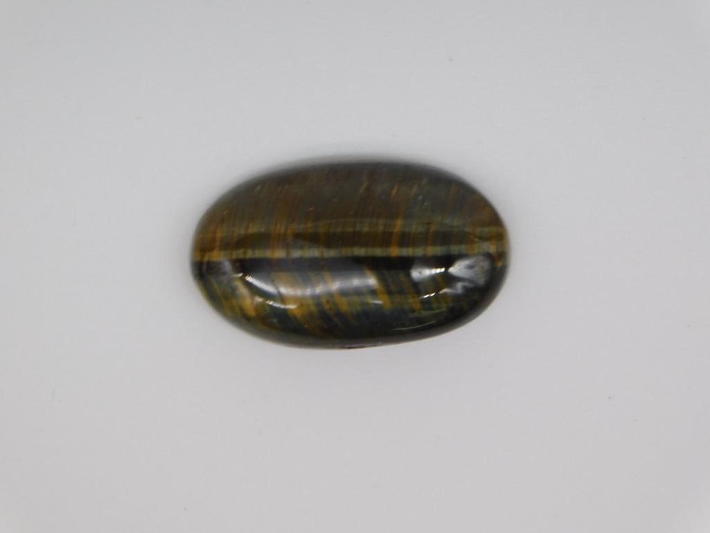 HAWK EYE CABOCHON ROCK STONE LAPIDARY SPECIMEN (1 of 2)