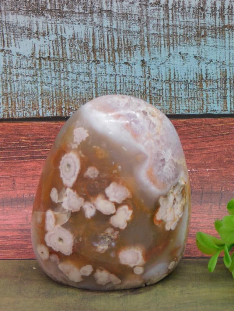 HATMANS FLOWER PETAL AGATE HEART ROCK STONE LAPIDARY SPECIMEN (1 of 2)