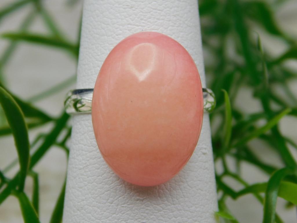RHODOCHROSITE RING ROCK STONE LAPIDARY SPECIMEN: RHODOCHROSITE RING ROCK STONE LAPIDARY SPECIMEN