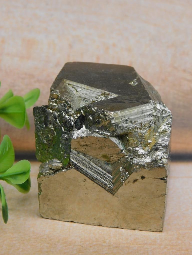NATURAL FORMATION SPANISH PYRITE CUBE ROCK STONE LAPIDARY SPECIMEN (1 of 2)