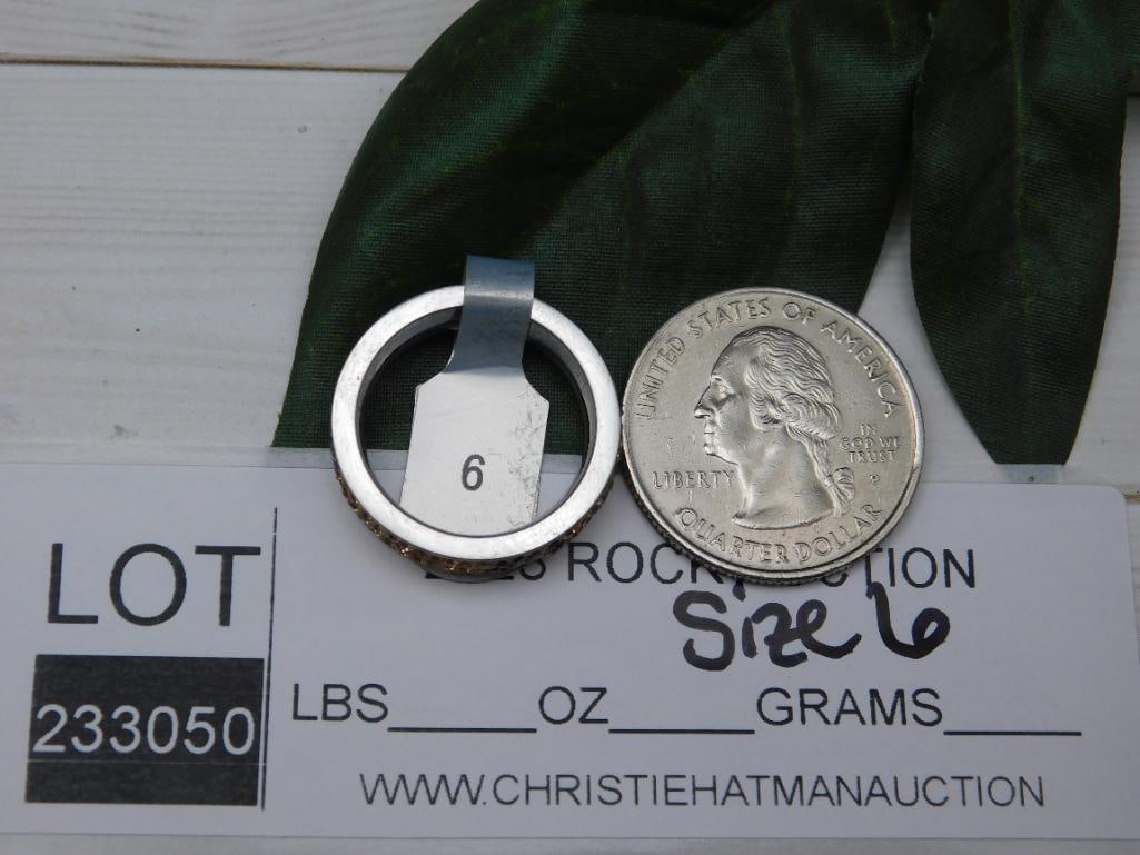 GENUINE STONE RING SIZE 6 - 2