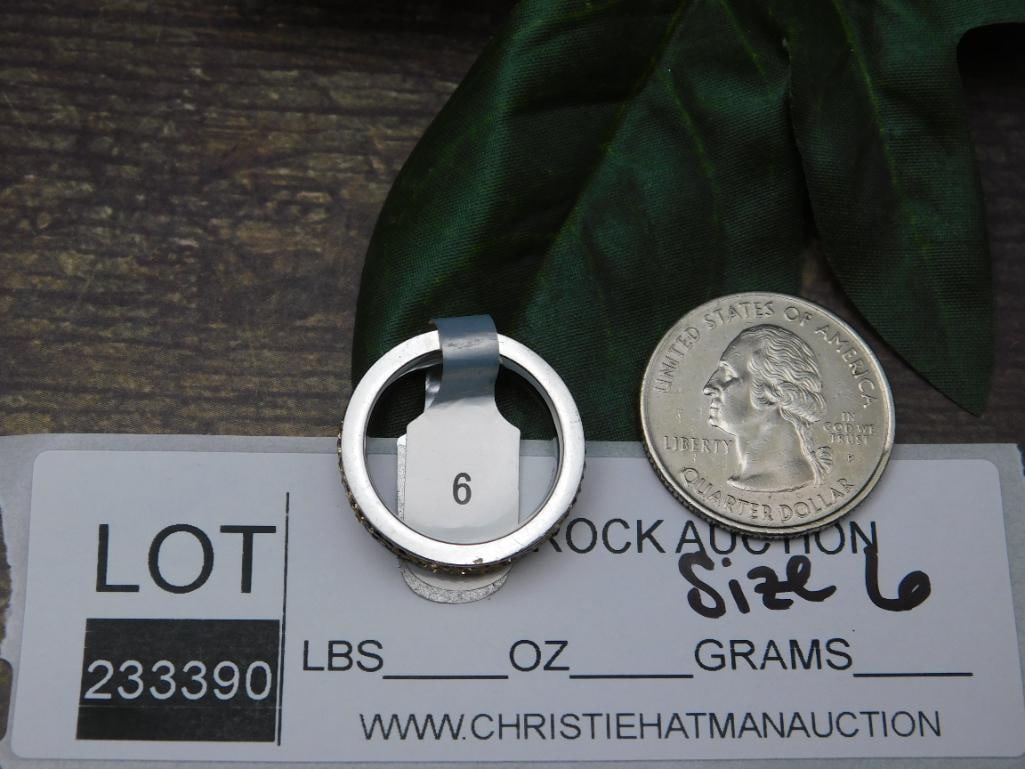 GENUINE STONE RING SIZE 6 - 2