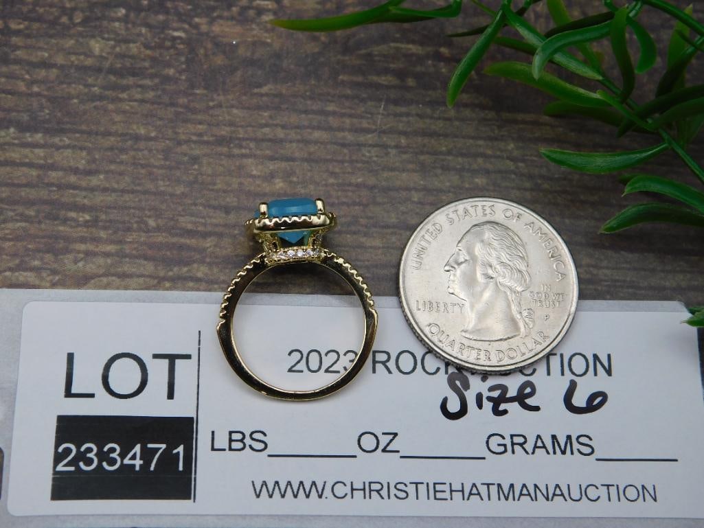 GENUINE STONE RING SIZE 6 - 2