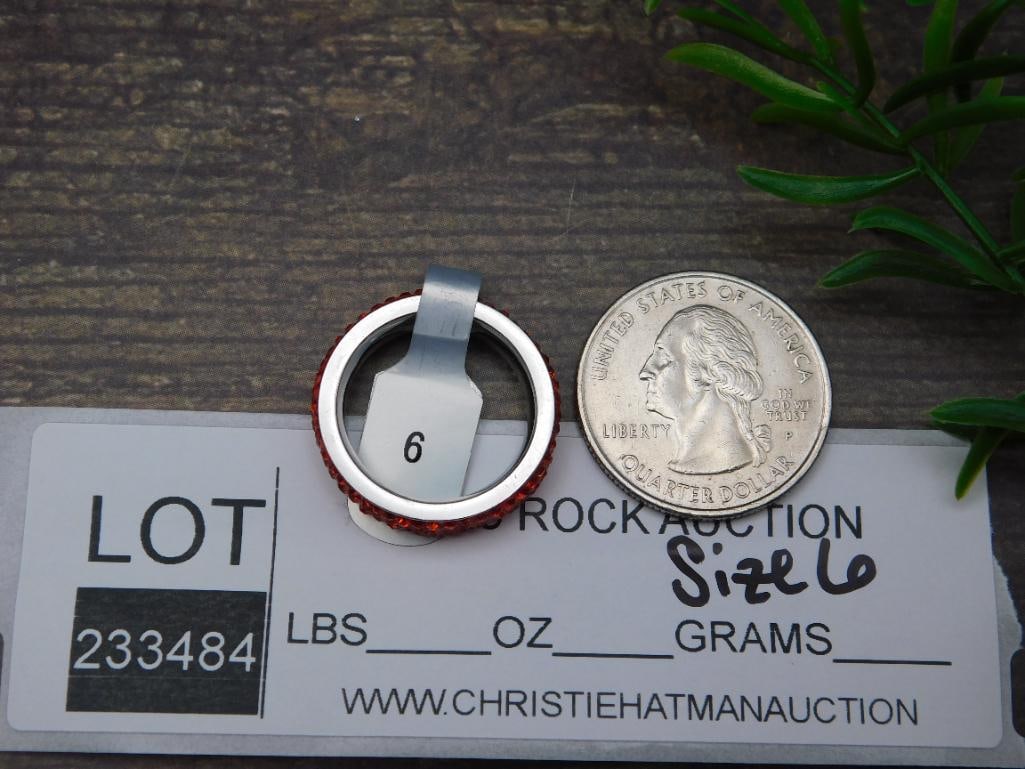 GENUINE STONE RING SIZE 6 - 2