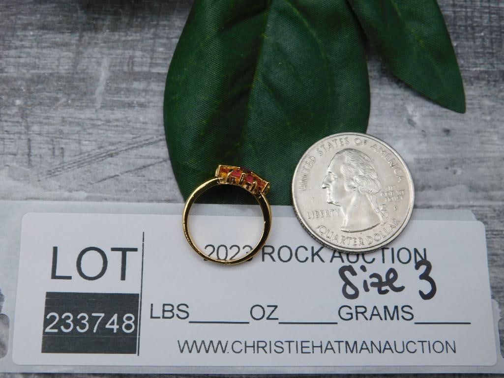 GENUINE STONE RING SIZE 3 - 2