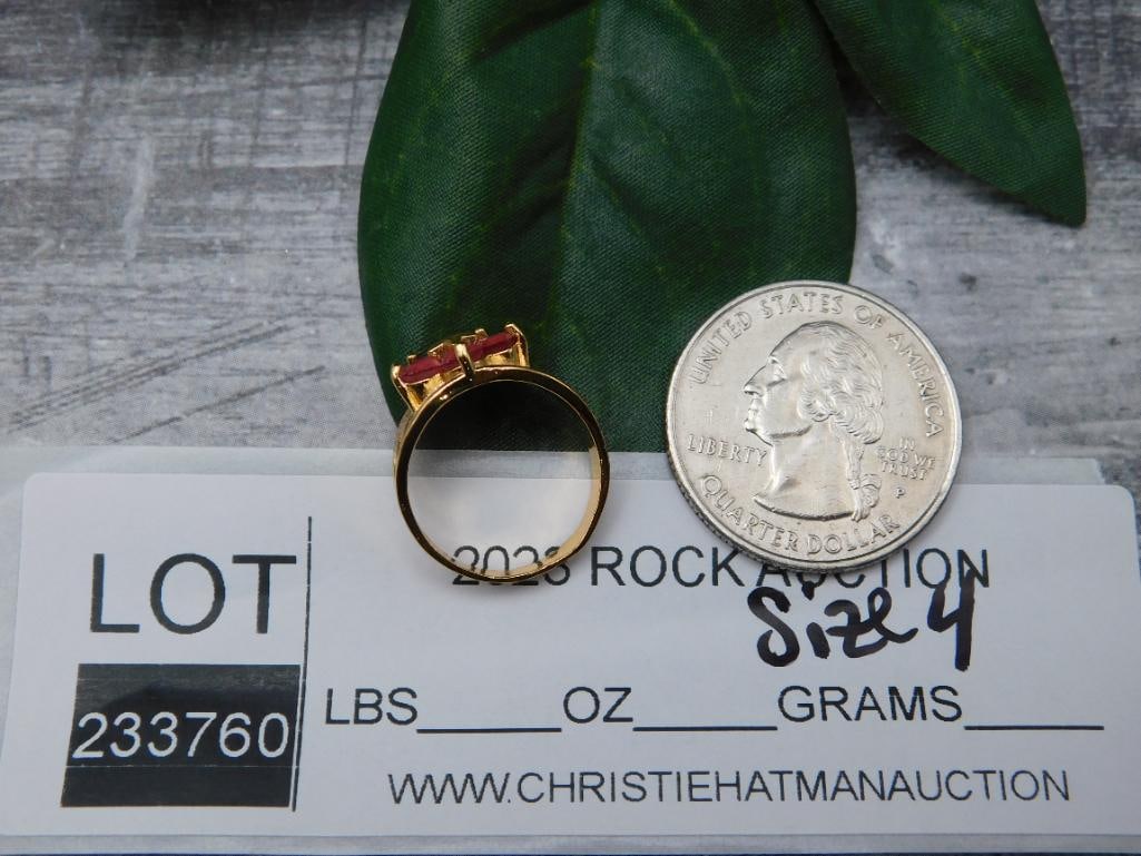 GENUINE STONE RING SIZE 4 - 2
