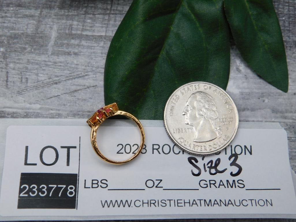 GENUINE STONE RING SIZE 3 - 2