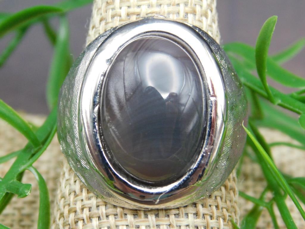 BANDED AGATE RING ROCK STONE LAPIDARY SPECIMEN: BANDED AGATE RING ROCK STONE LAPIDARY SPECIMEN