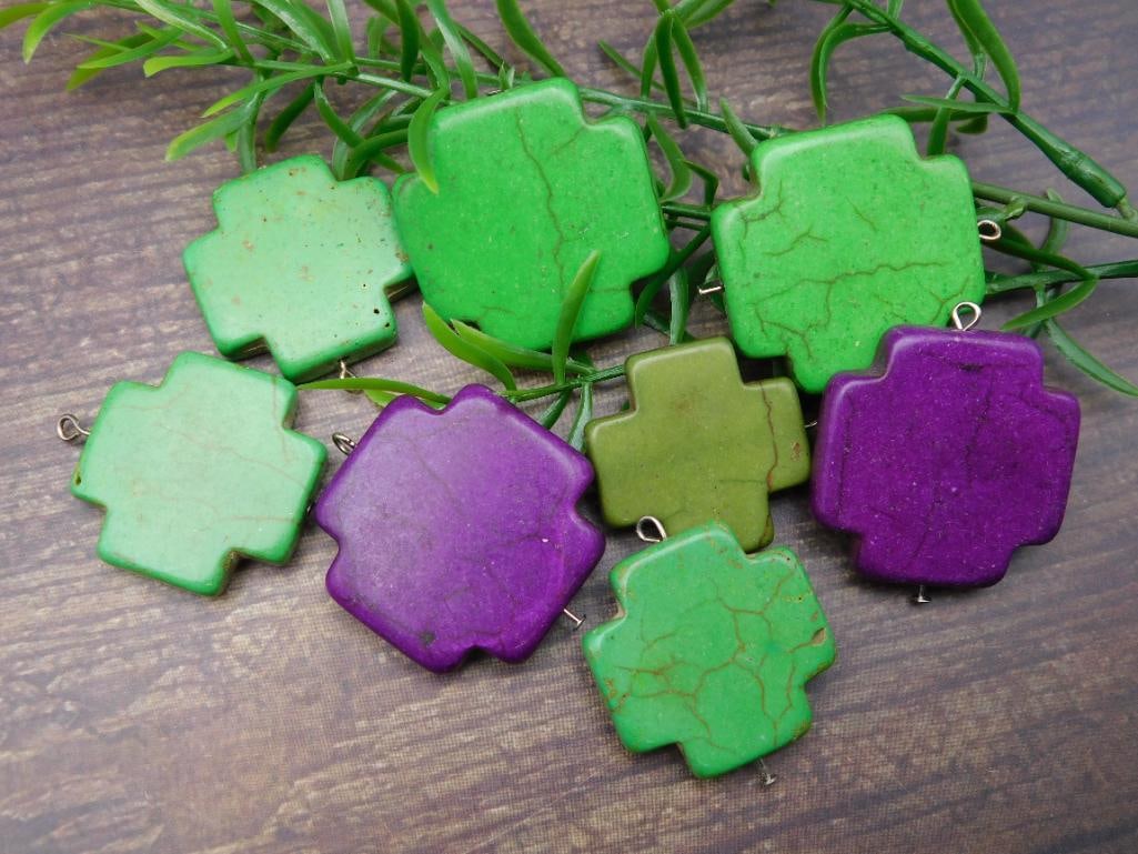 STONE CROSS PENDANTS ROCK STONE LAPIDARY SPECIMEN (1 of 2)