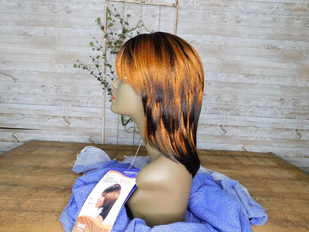 WIG with MANNEQUIN HEAD DISPLAY HAIRSENSE 100% PREMIUMM FIBER WIG 360 (1 of 6)