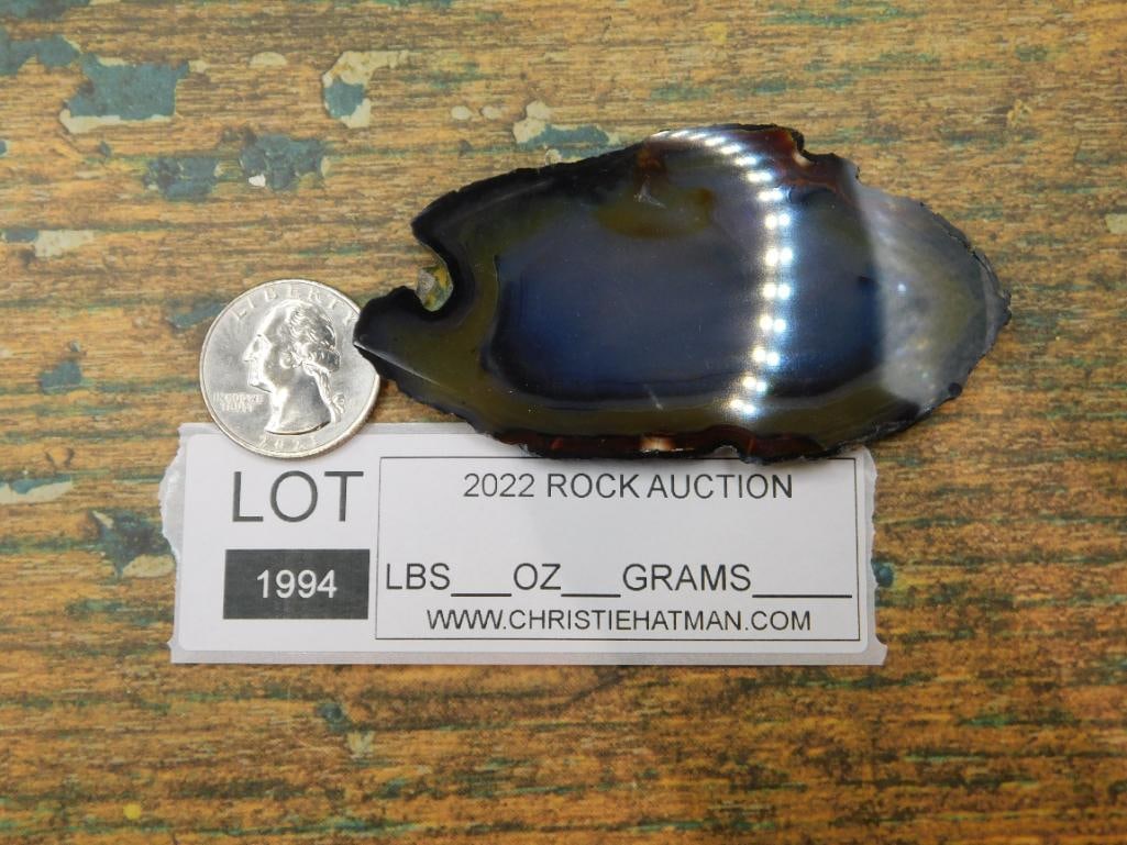 AGATE SLICE ROCK STONE LAPIDARY SPECIMEN - 3