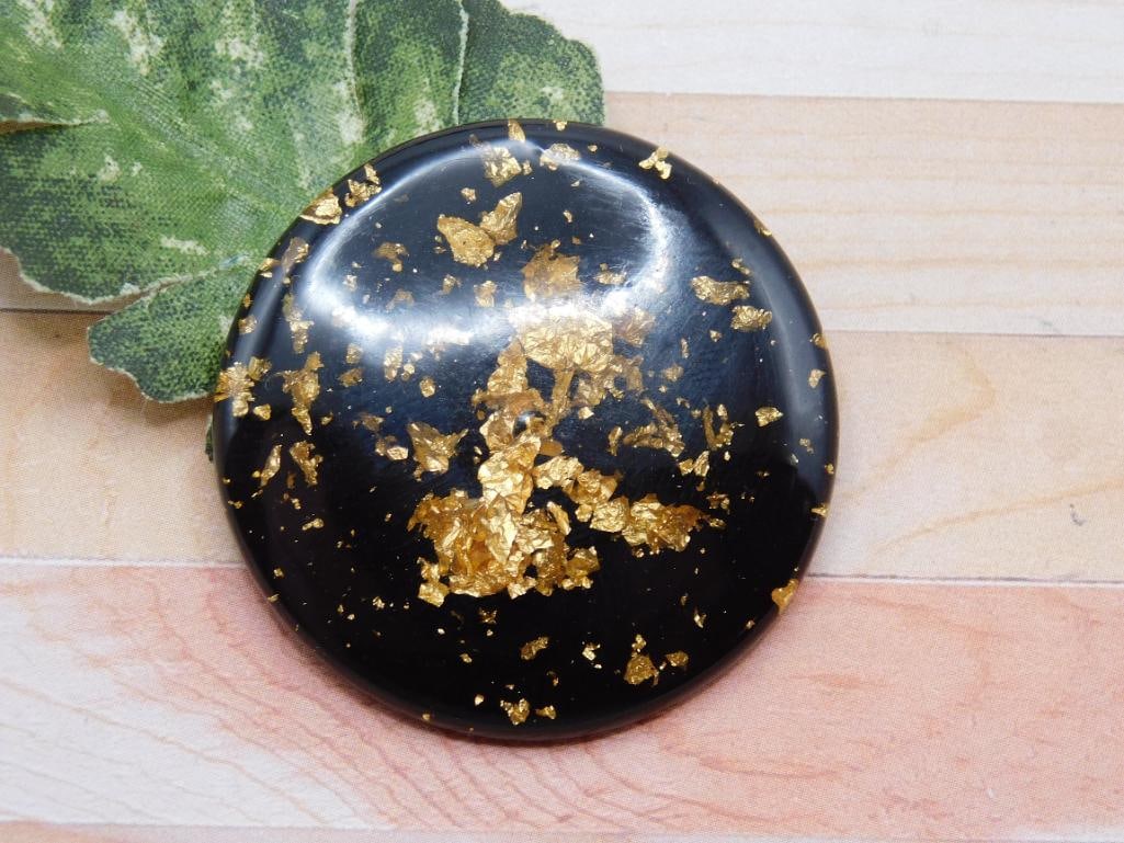 GOLD FLECKED CABOCHON ROCK STONE LAPIDARY SPECIMEN: GOLD FLECKED CABOCHON ROCK STONE LAPIDARY SPECIMEN