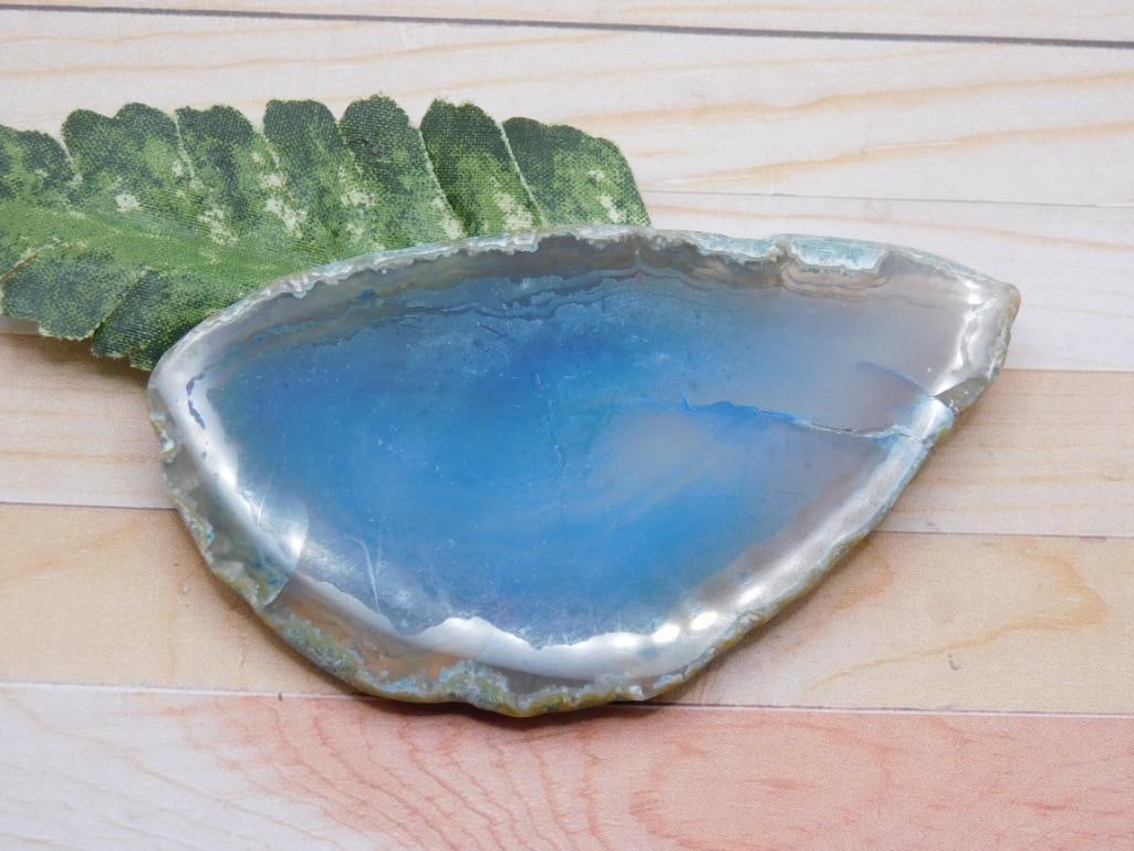 AGATE SLICE ROCK STONE LAPIDARY SPECIMEN: AGATE SLICE ROCK STONE LAPIDARY SPECIMEN