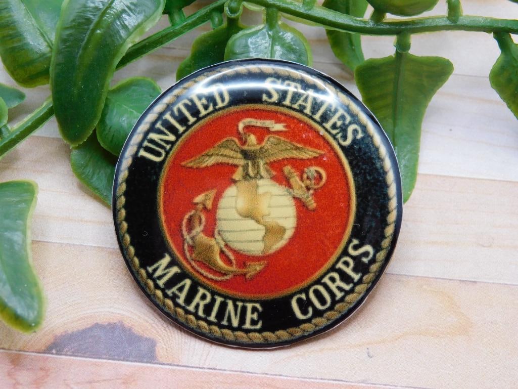 UNITED STATES MARINE CORPS CABOCHON ROCK STONE LAPIDARY SPECIMEN (1 of 2)