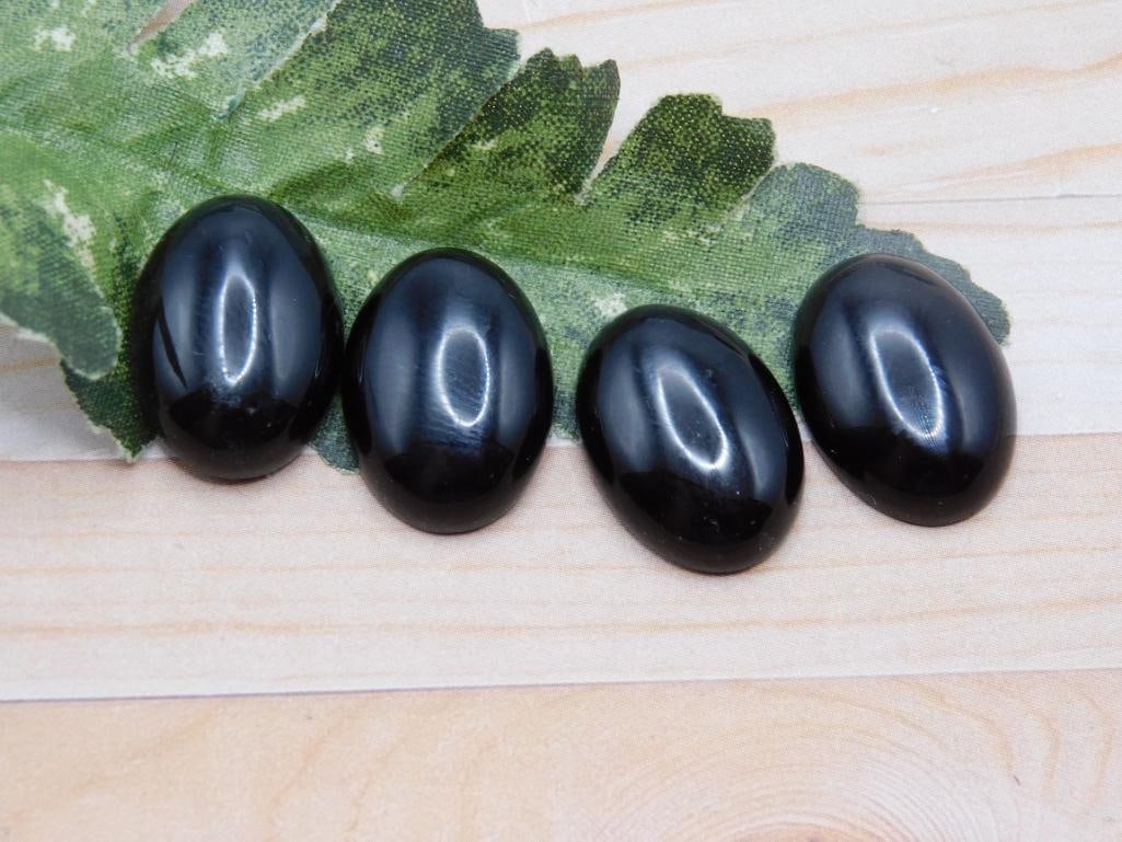 OBSIDIAN CABOCHONS ROCK STONE LAPIDARY SPECIMEN (1 of 2)