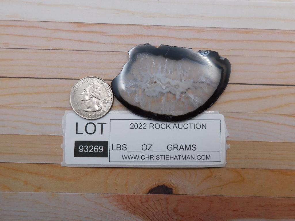 AGATE SLICE ROCK STONE LAPIDARY SPECIMEN - 3