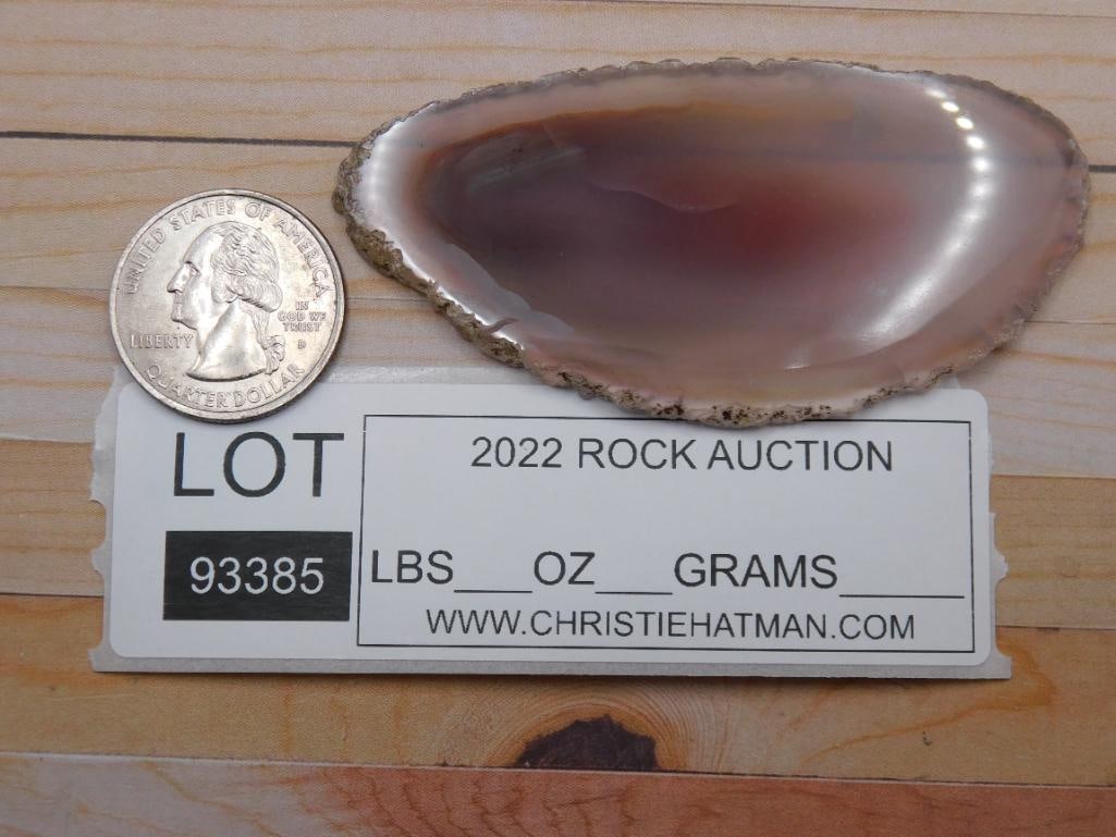 AGATE SLICE ROCK STONE LAPIDARY SPECIMEN - 3