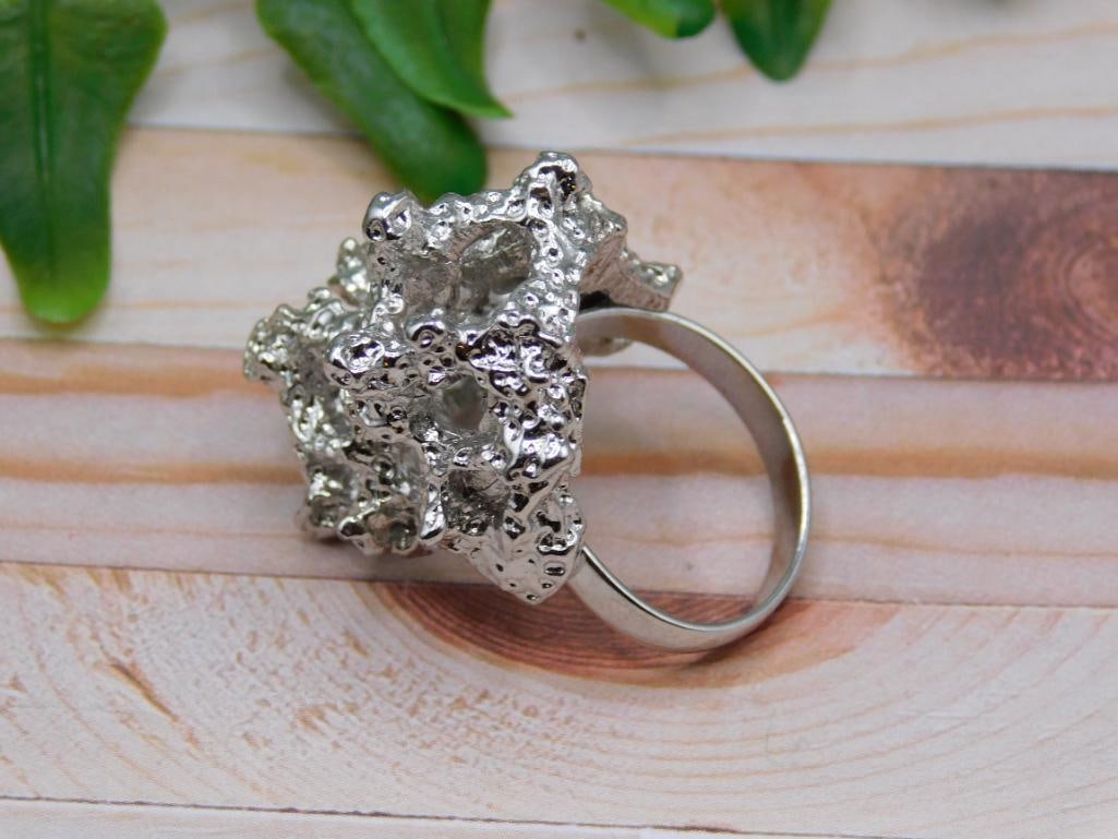 SILVER CLUSTER RING ROCK STONE LAPIDARY SPECIMEN - 2