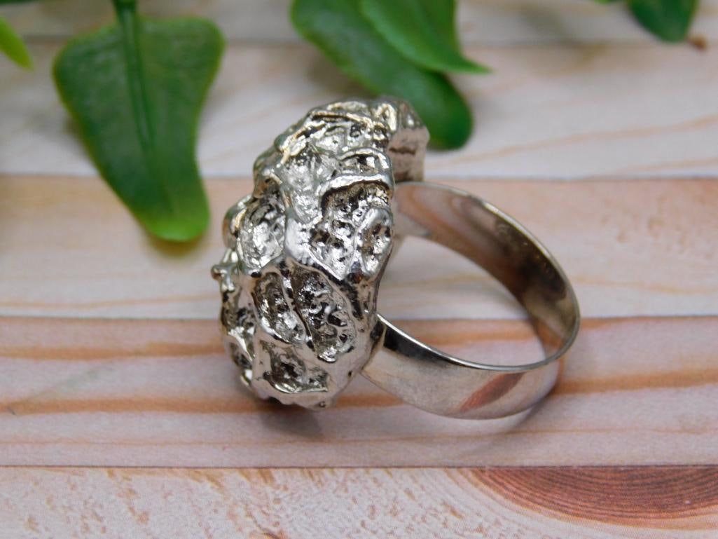 SILVER CLUSTER RING ROCK STONE LAPIDARY SPECIMEN - 2