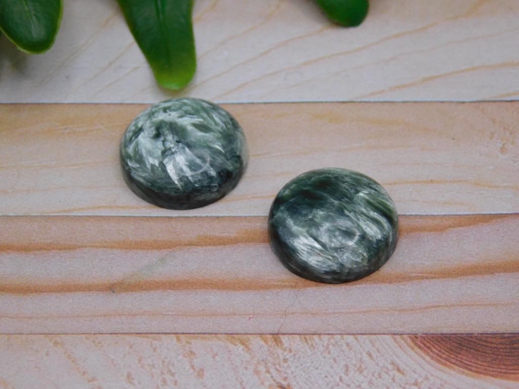 SERAPHINITE CABOCHONS ROCK STONE LAPIDARY SPECIMEN: SERAPHINITE CABOCHONS ROCK STONE LAPIDARY SPECIMEN
