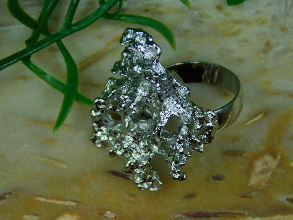 SILVER CLUSTER RING ROCK STONE LAPIDARY SPECIMEN - 2