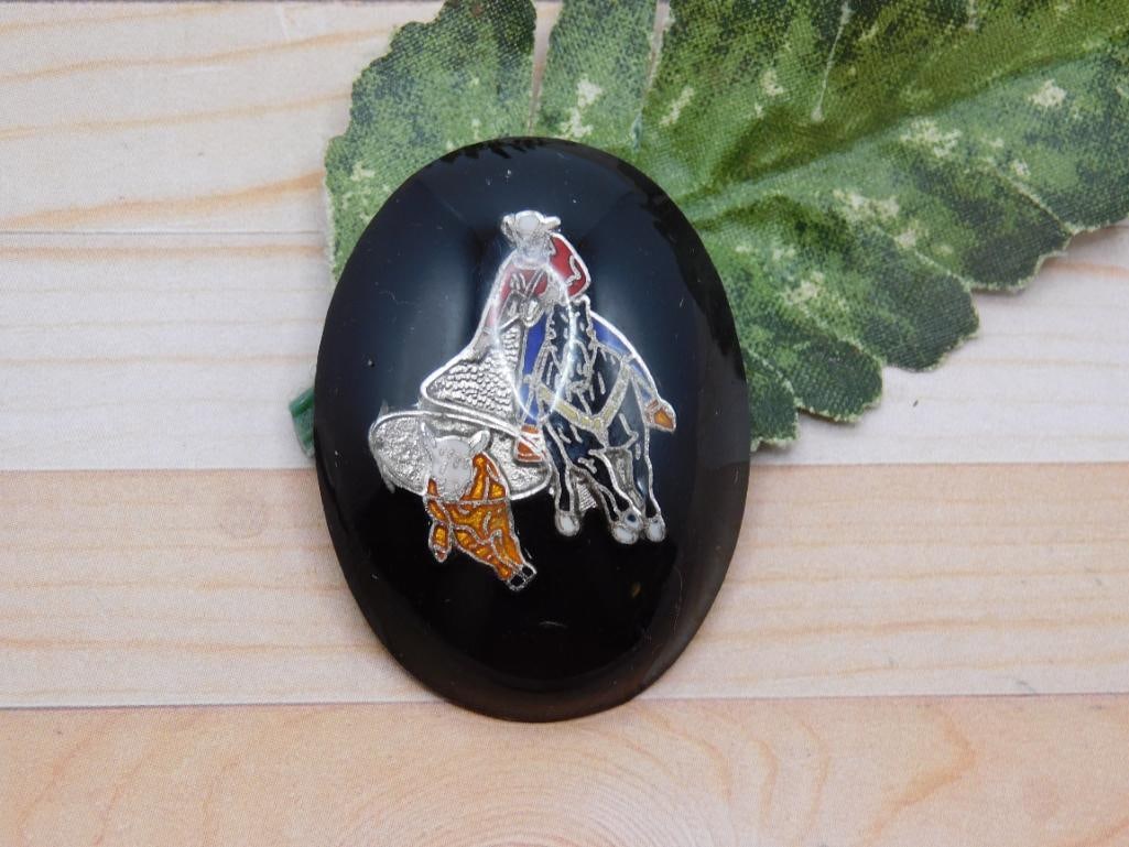 COWBOY CABOCHON ROCK STONE LAPIDARY SPECIMEN: COWBOY CABOCHON ROCK STONE LAPIDARY SPECIMEN