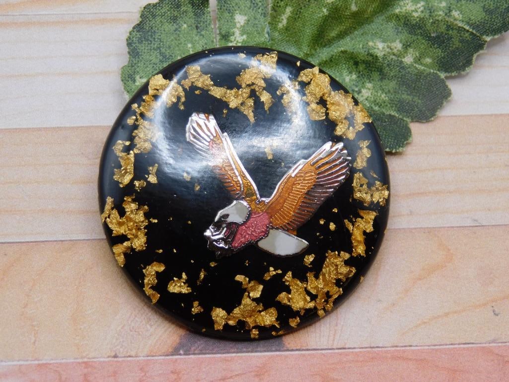 GOLD FLECKED EAGLE PENDANT ROCK STONE LAPIDARY SPECIMEN: GOLD FLECKED EAGLE PENDANT ROCK STONE LAPIDARY SPECIMEN