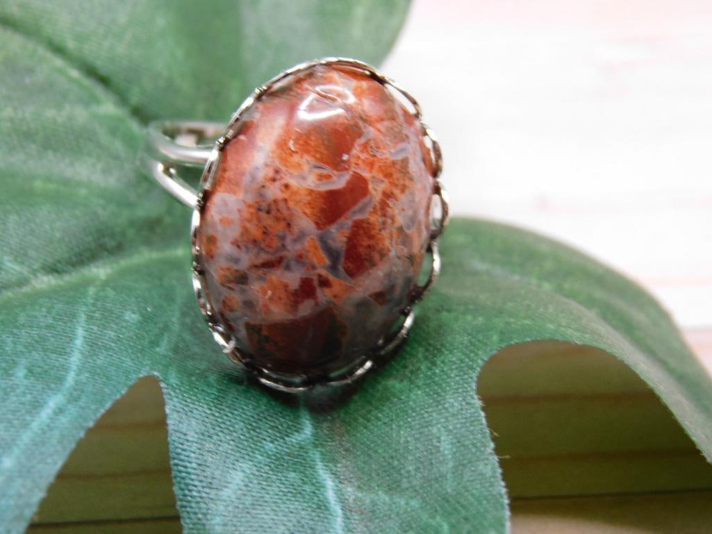 BRECCIATED JASPER RING ROCK STONE LAPIDARY SPECIMEN (1 of 2)