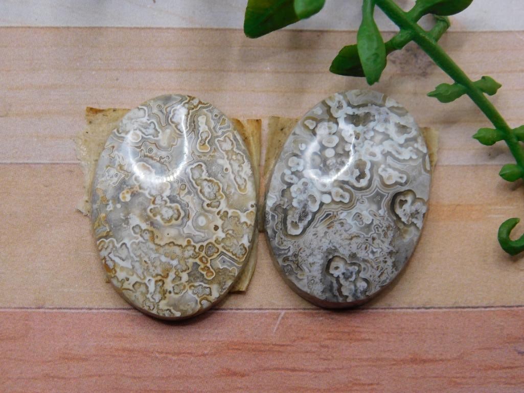 MEXICAN LACE CABOCHONS ROCK STONE LAPIDARY SPECIMEN: MEXICAN LACE CABOCHONS ROCK STONE LAPIDARY SPECIMEN