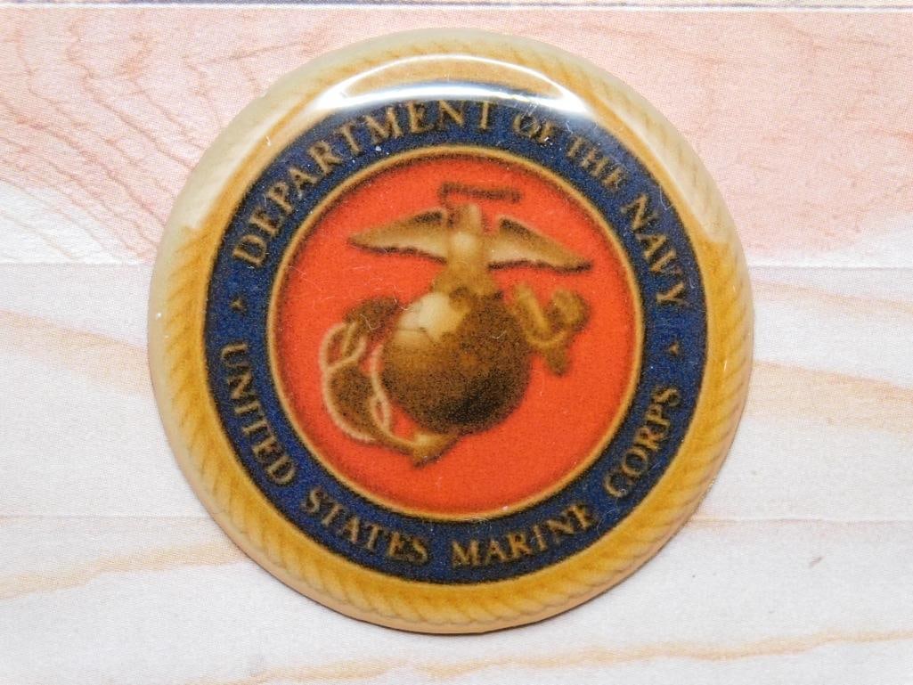 UNITED STATES MARINE CORPS CABOCHON ROCK STONE LAPIDARY SPECIMEN: UNITED STATES MARINE CORPS CABOCHON ROCK STONE LAPIDARY SPECIMEN