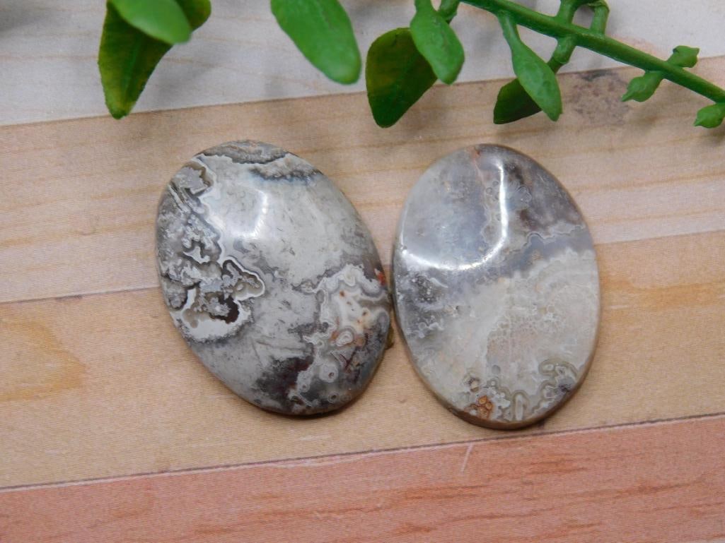 MEXICAN LACE CABOCHONS ROCK STONE LAPIDARY SPECIMEN: MEXICAN LACE CABOCHONS ROCK STONE LAPIDARY SPECIMEN
