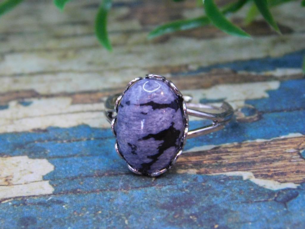 SNOWFLAKE OBSIDIAN RING ROCK STONE LAPIDARY SPECIMEN (1 of 4)