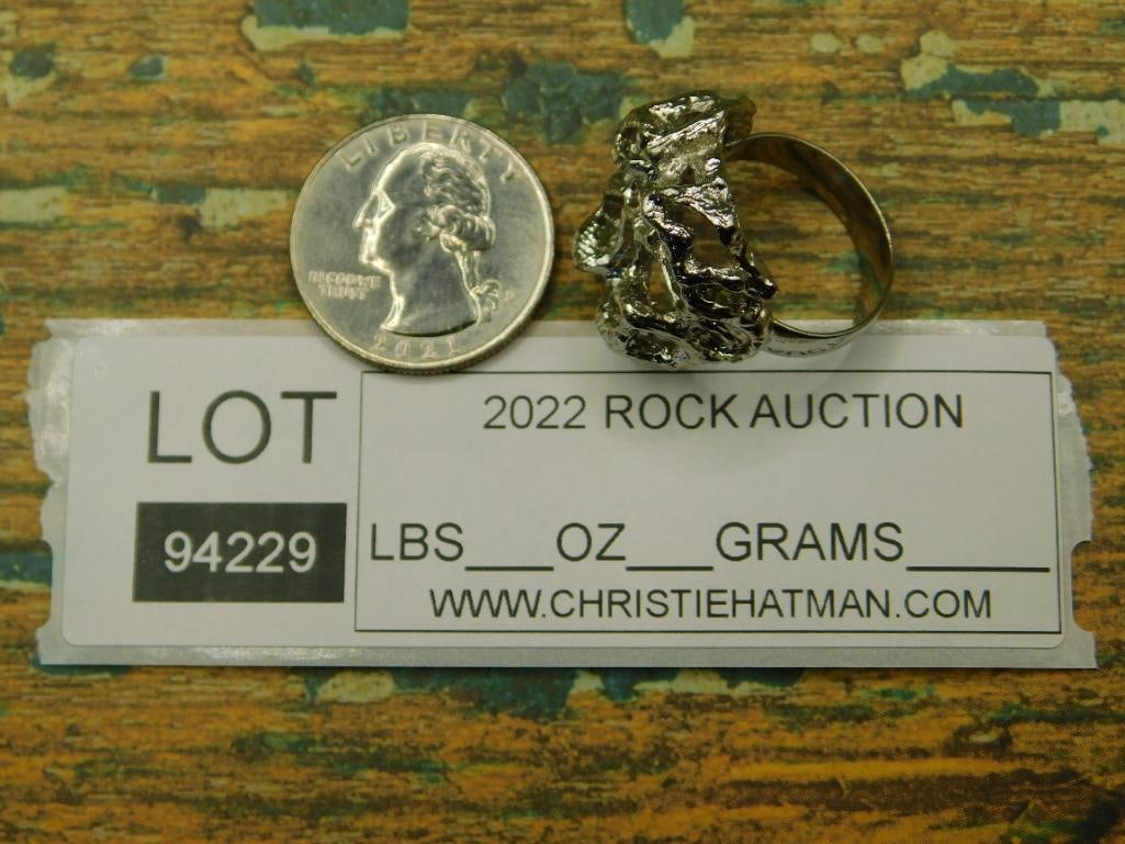 SILVER RING ROCK STONE LAPIDARY SPECIMEN - 5