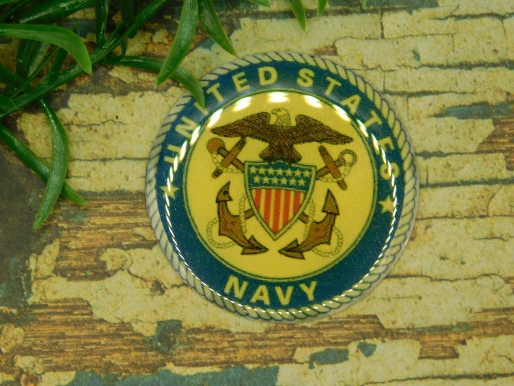 UNITED STATES NAVY CABOCHON ROCK STONE LAPIDARY SPECIMEN (1 of 2)