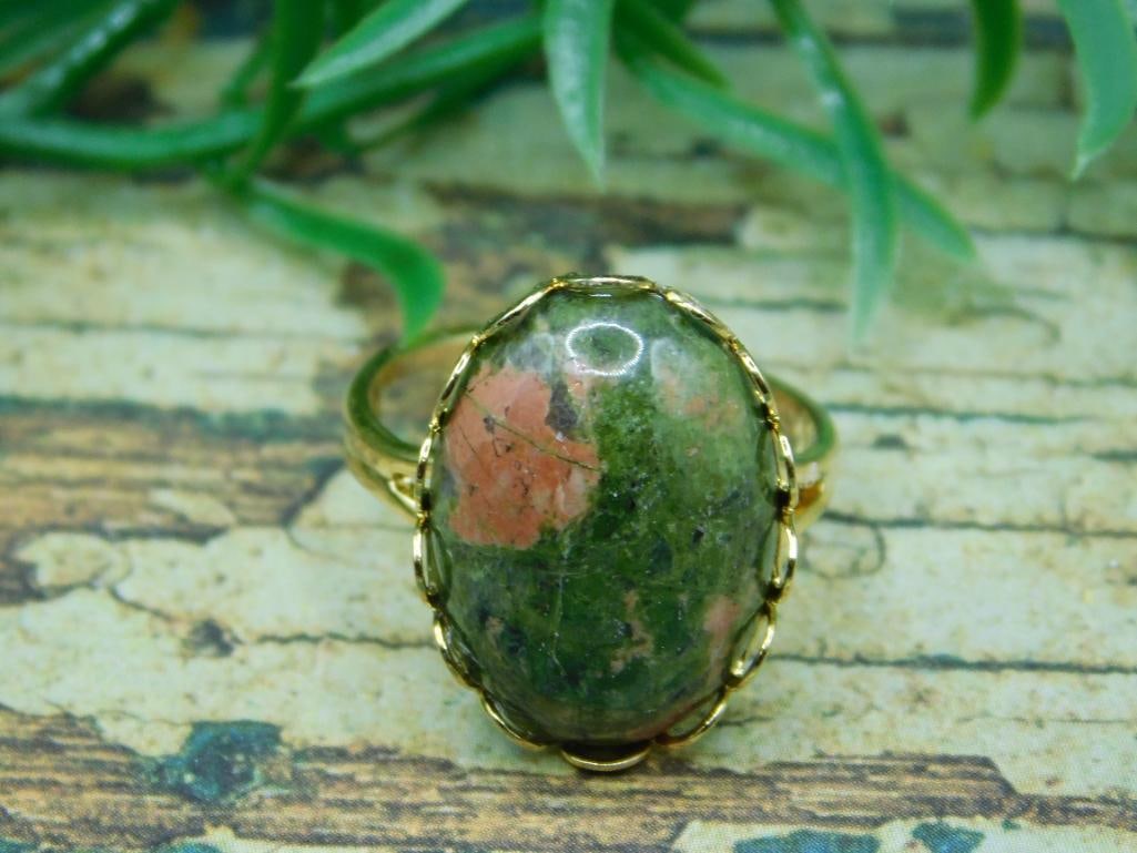 UNAKITE RING ROCK STONE LAPIDARY SPECIMEN: UNAKITE RING ROCK STONE LAPIDARY SPECIMEN